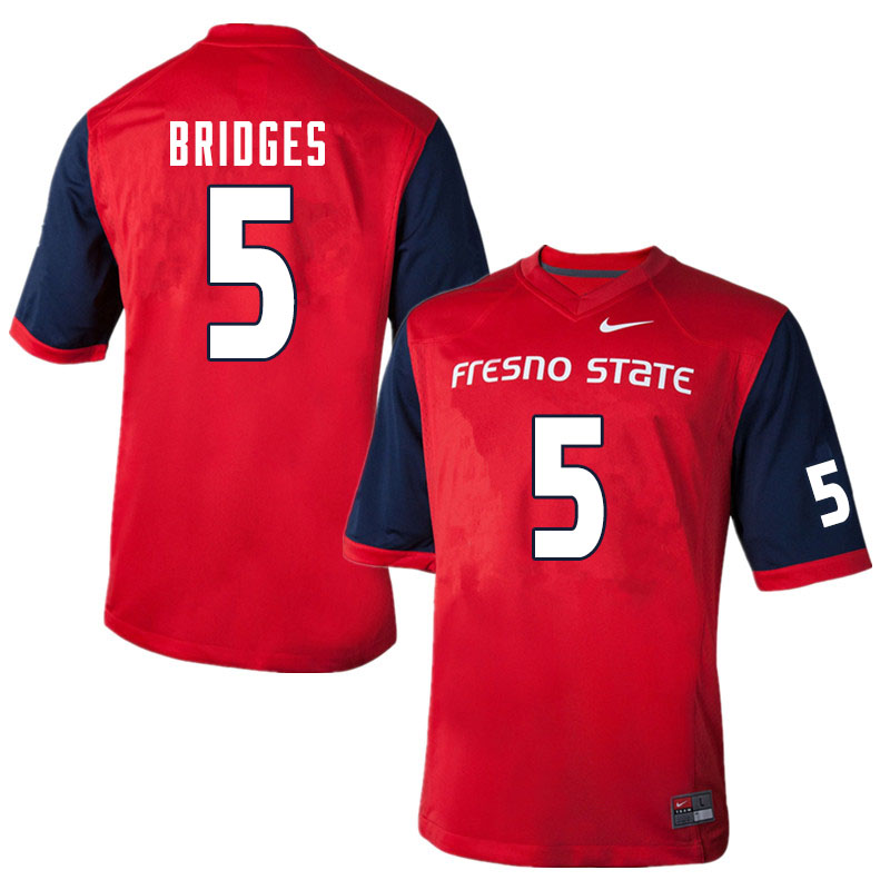 Men #5 Devo Bridges Fresno State Bulldogs College Football Jerseys Sale-Red